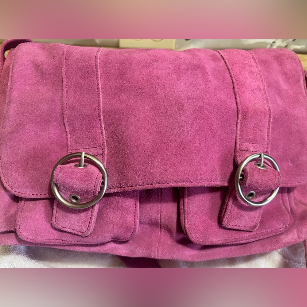 Enormous Pink/Magenta Genuine Suede Tote/Bag/Diaper Bag